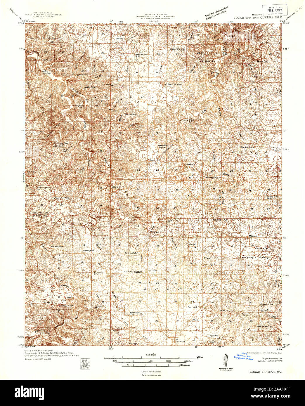 Edgar springs map hires stock photography and images Alamy