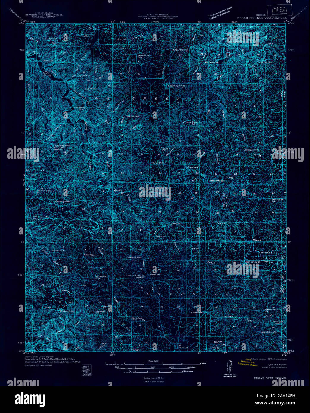 Map of edgar springs hi-res stock photography and images - Alamy