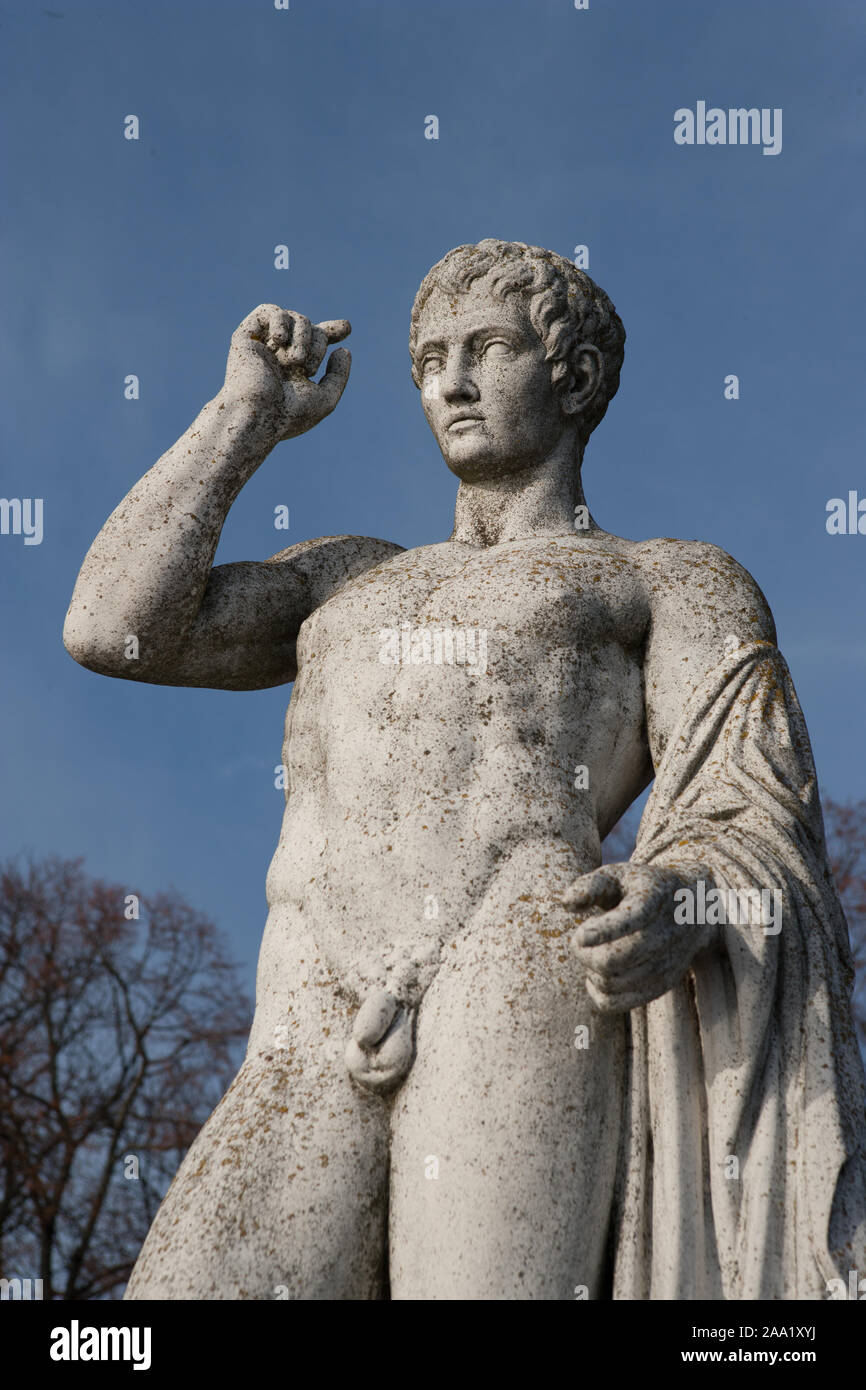 Statue in Baroque Garden, Drottningholm Palace (Sweden) Stock Photo
