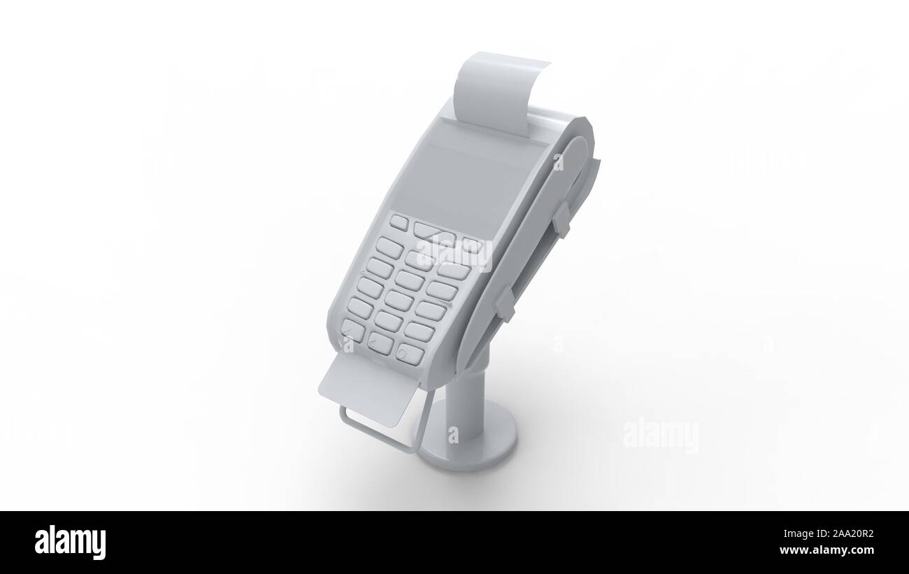 Pos Computer 3d Image 3d rendering of a pos device isolated in colored studio background ...