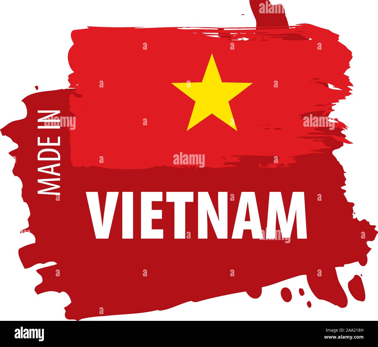 Vietnam flag, vector illustration on a white background Stock Vector ...