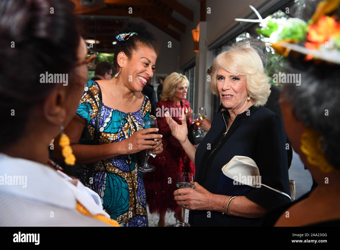 The Duchess of Cornwall meets Camille Nakhid as she attends a reception  hosted by Governor-General Dame Patsy Reddy at Government House in Auckland,  on the third day of the royal visit to