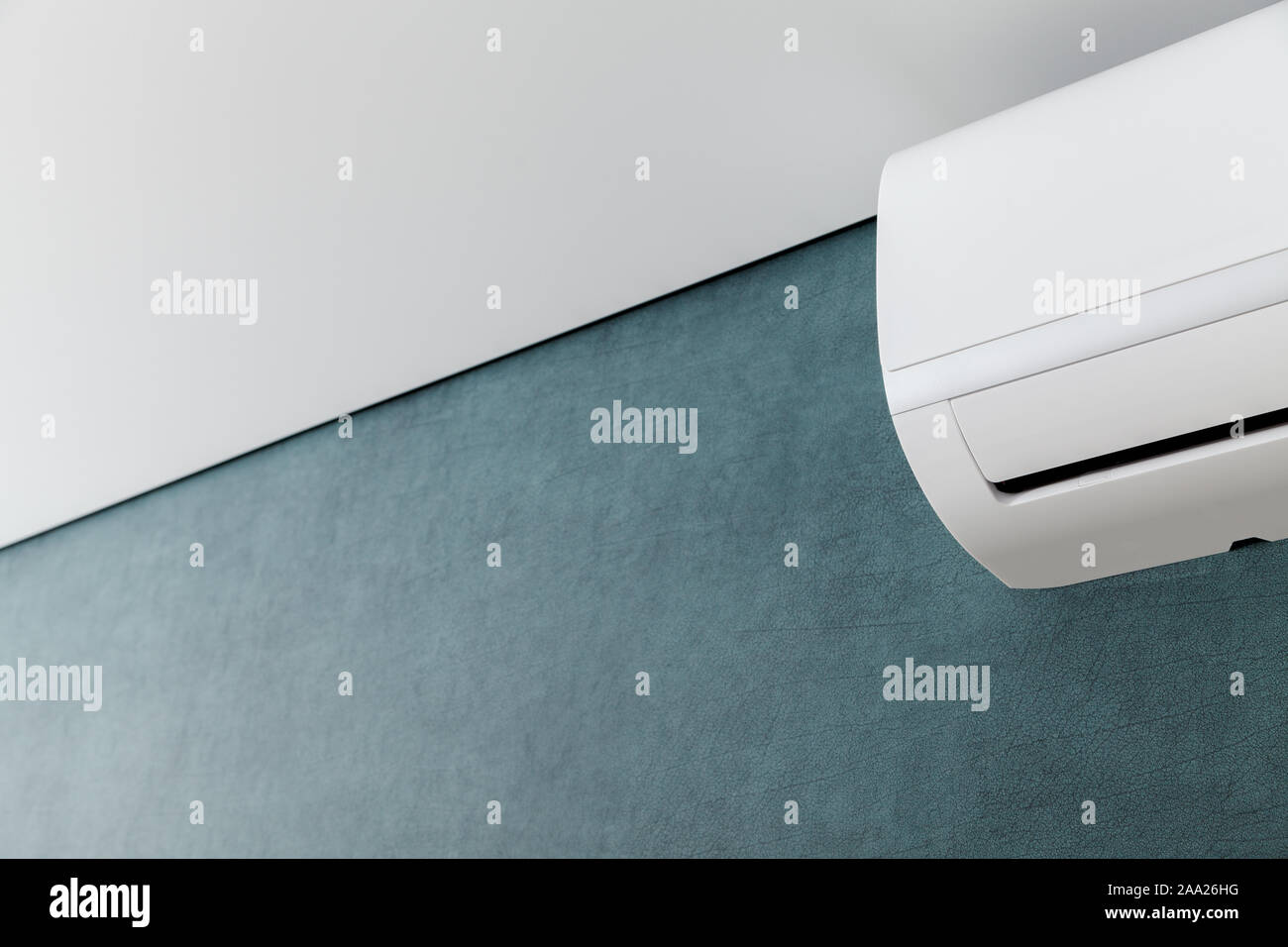 Air conditioner on wall, shallow dept of field Stock Photo