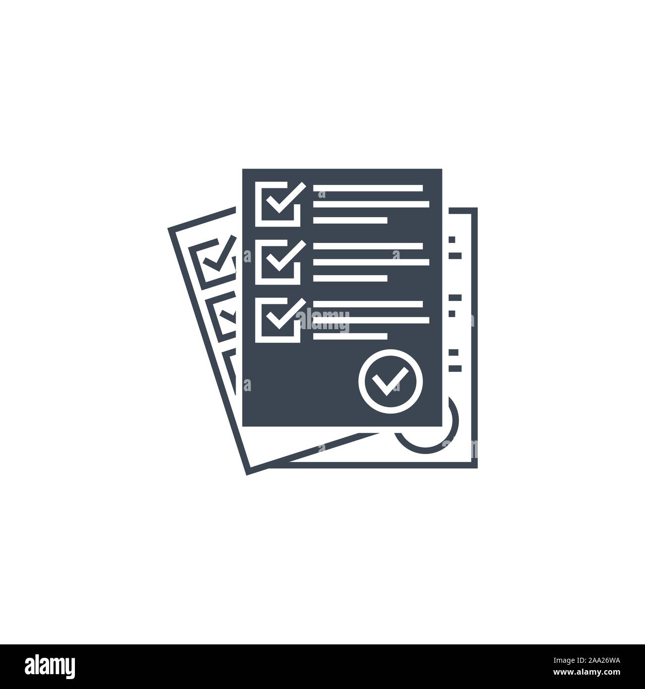 Questionnaire related vector glyph icon. Stock Vector