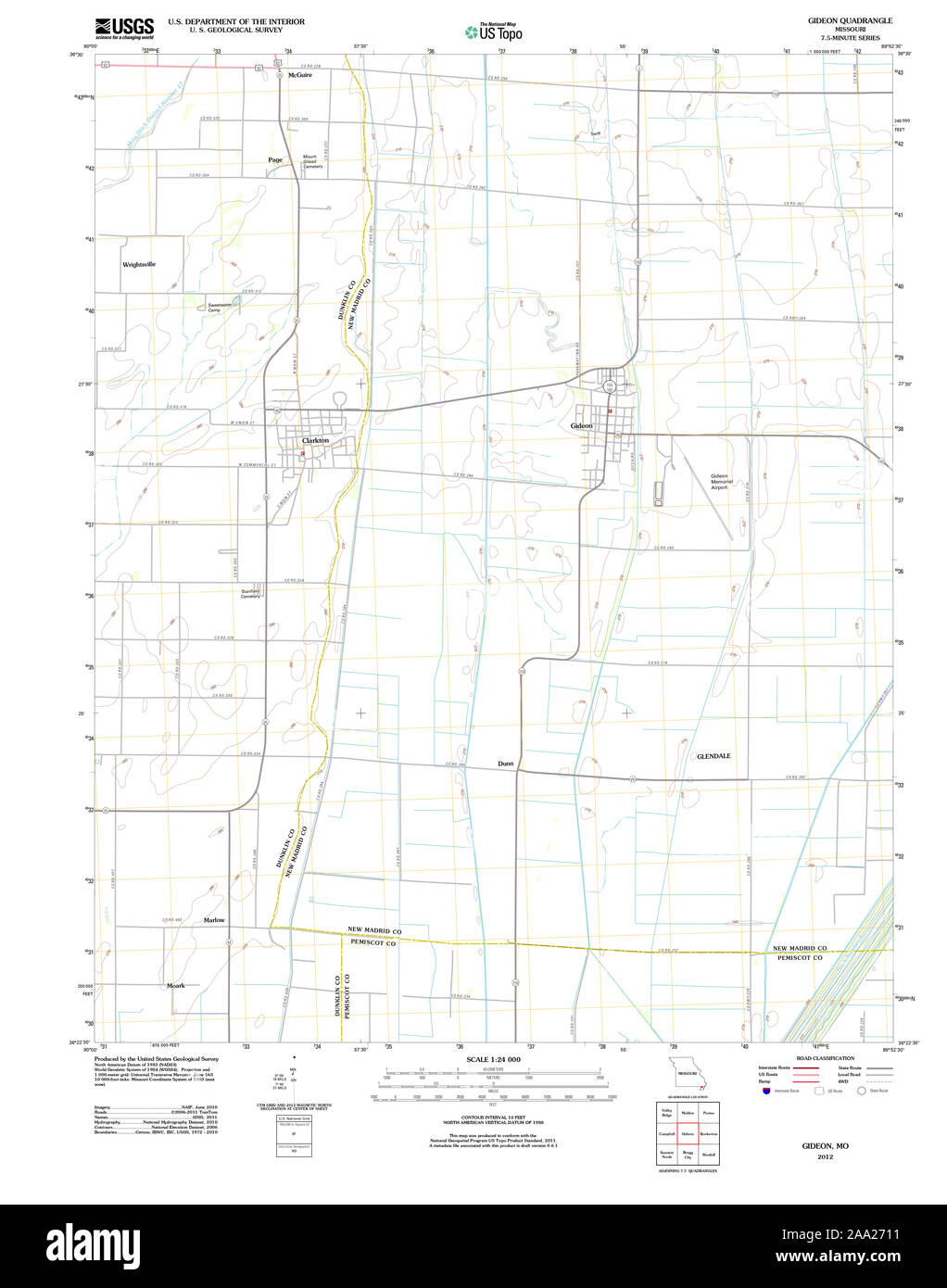 Map of gideon missouri Cut Out Stock Images & Pictures Alamy