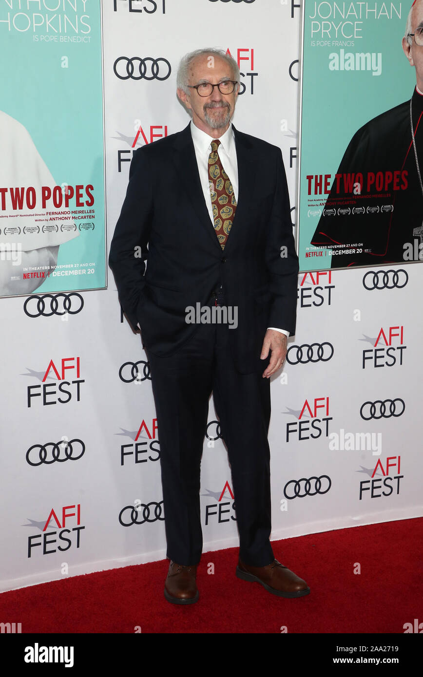 November 18, 2019, Hollywood, CA, USA: 18 November 2019 - Hollywood, California - Jonathan Pryce. AFI FEST 2019 Presented By Audi â€“ ''The Two Popes'' Premiere held at TCL Chinese Theatre. Photo Credit: FS/AdMedia (Credit Image: © F. S/AdMedia via ZUMA Wire) Stock Photo