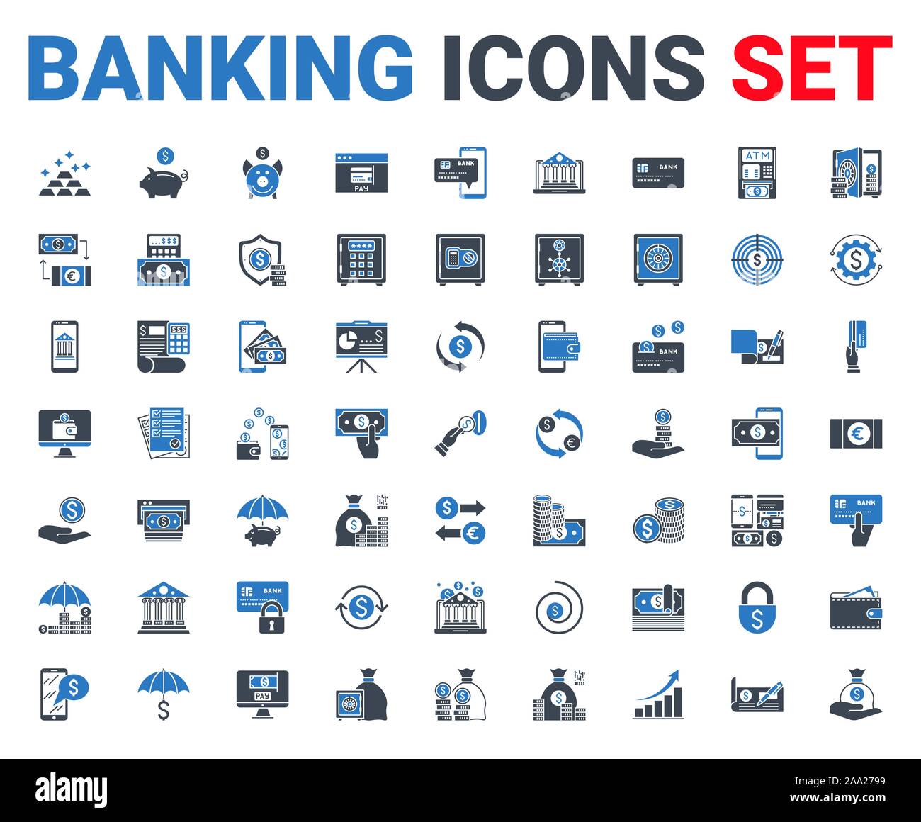 Mobile banking icons outline hi-res stock photography and images - Alamy
