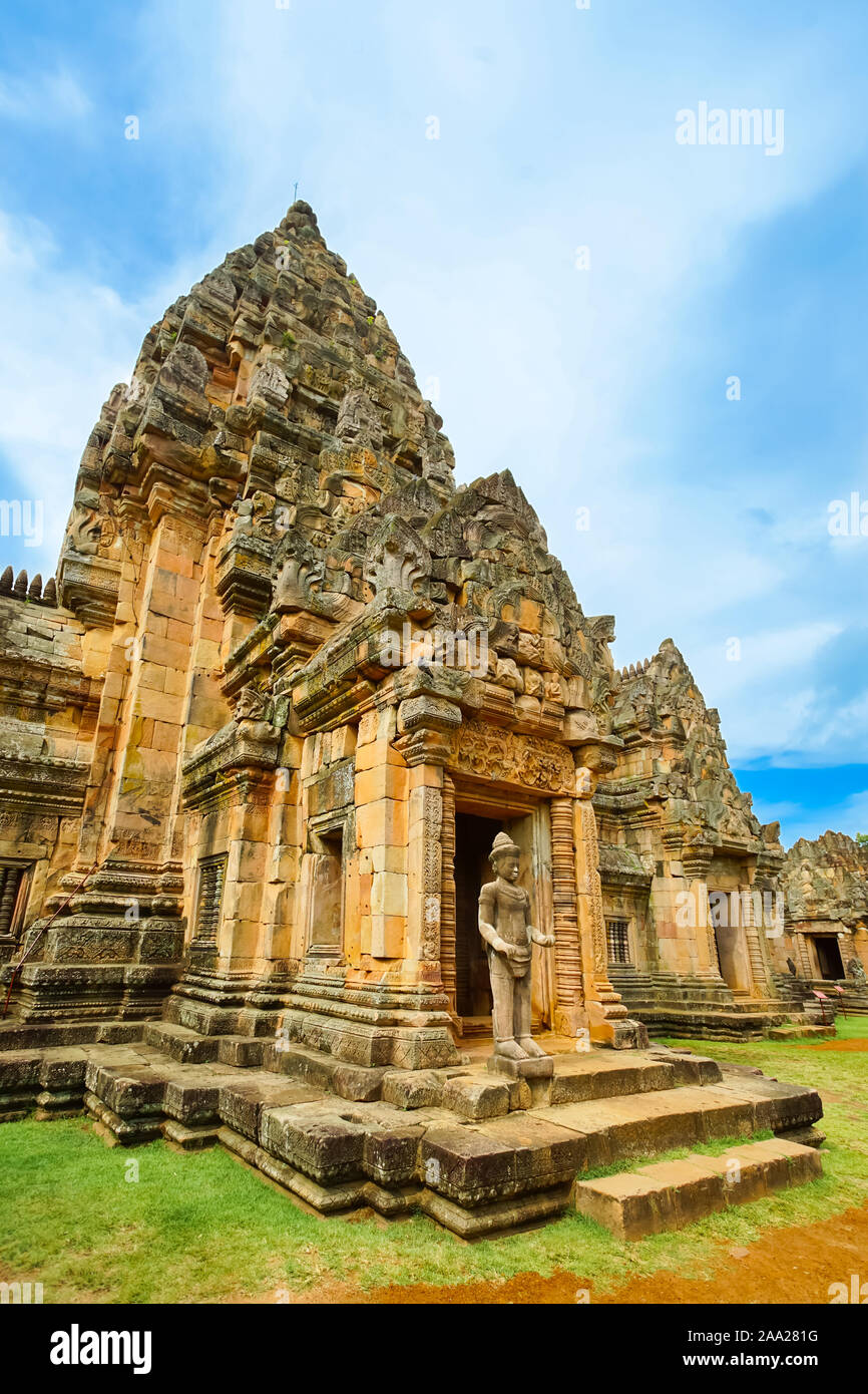 The Khmer temple Prasat Hin Phanom Rung (Phanom Rung Stone Castle) in Chaloem Phrakiat District, Buriram Province, Thailand. Stock Photo