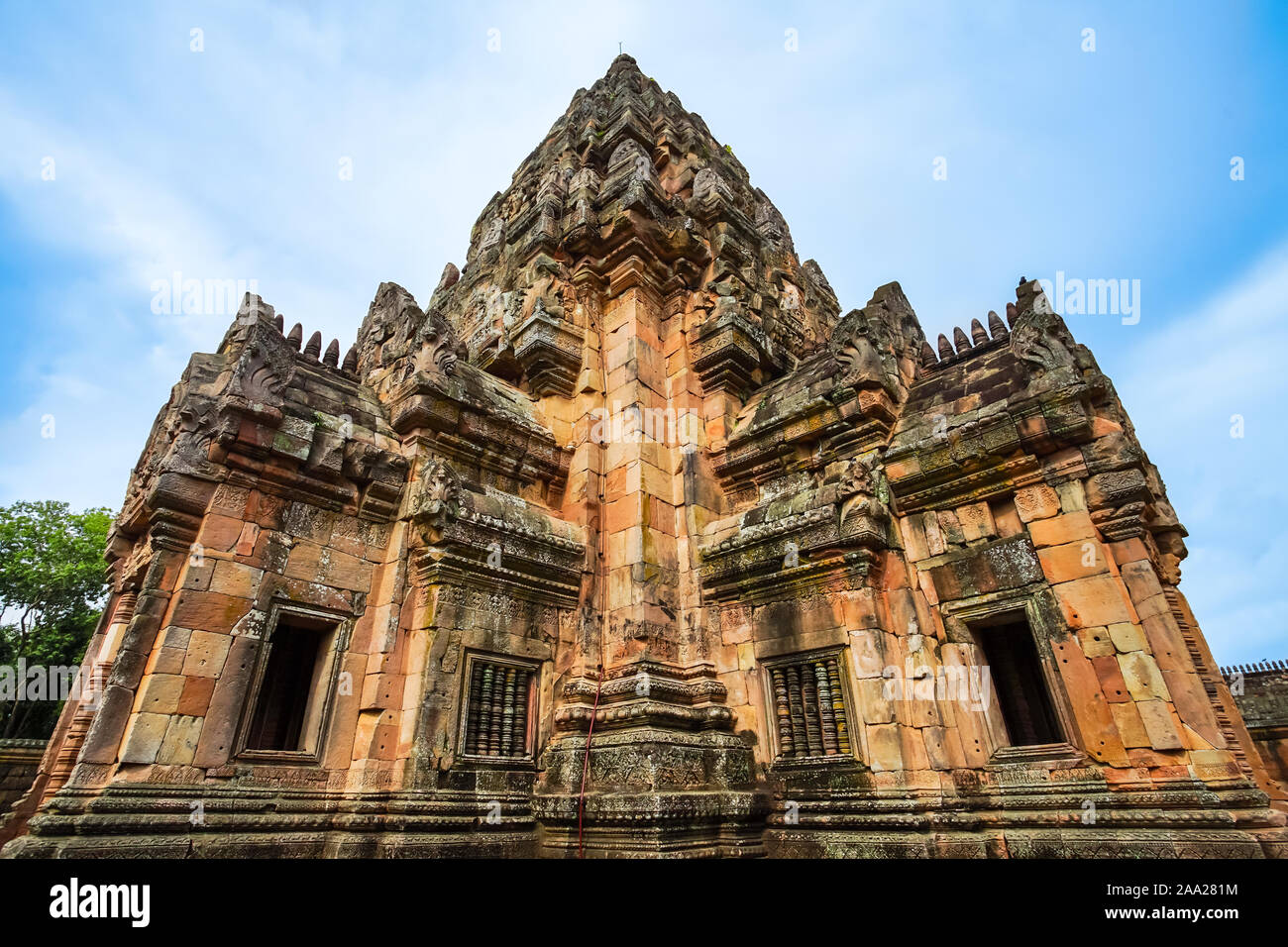 The Khmer temple Prasat Hin Phanom Rung (Phanom Rung Stone Castle) in Chaloem Phrakiat District, Buriram Province, Thailand. Stock Photo