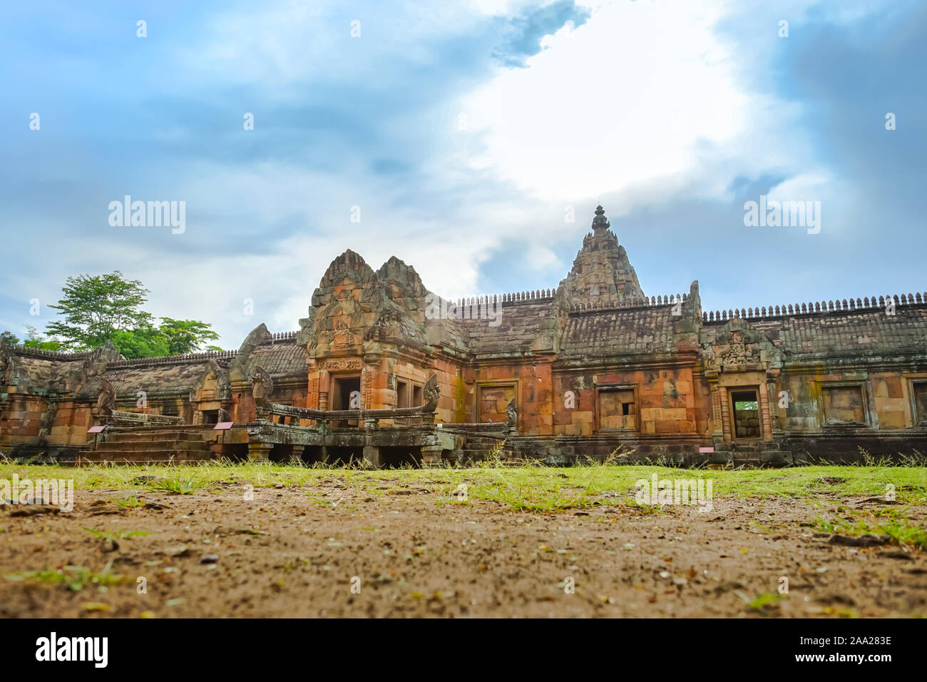 The Khmer temple Prasat Hin Phanom Rung (Phanom Rung Stone Castle) in Chaloem Phrakiat District, Buriram Province, Thailand. Stock Photo