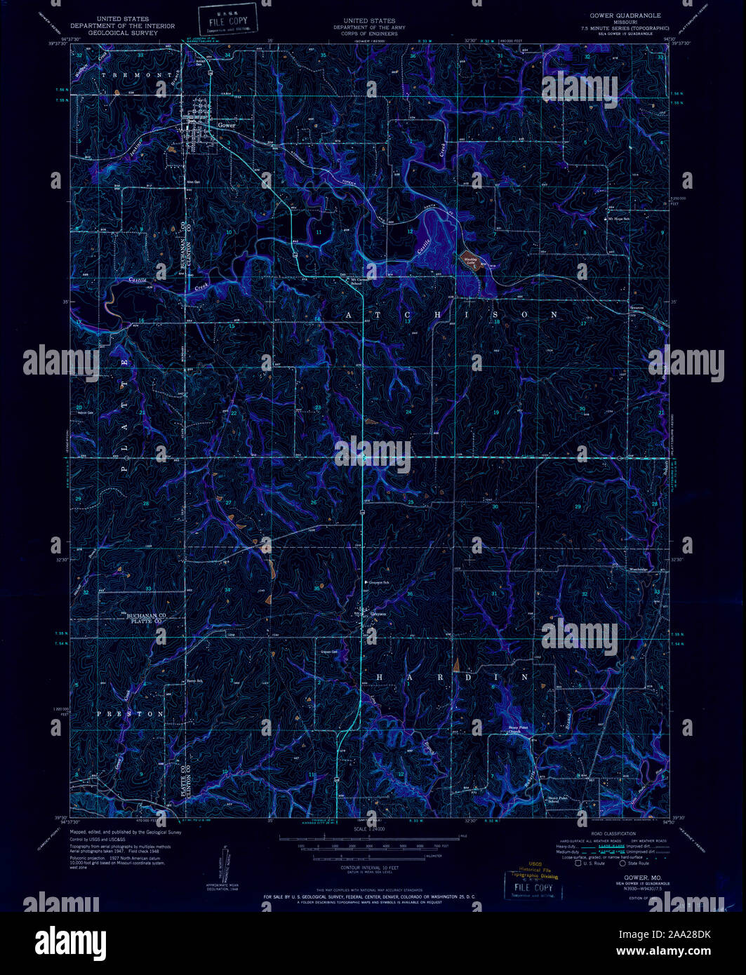 Map of gower missouri hires stock photography and images Alamy