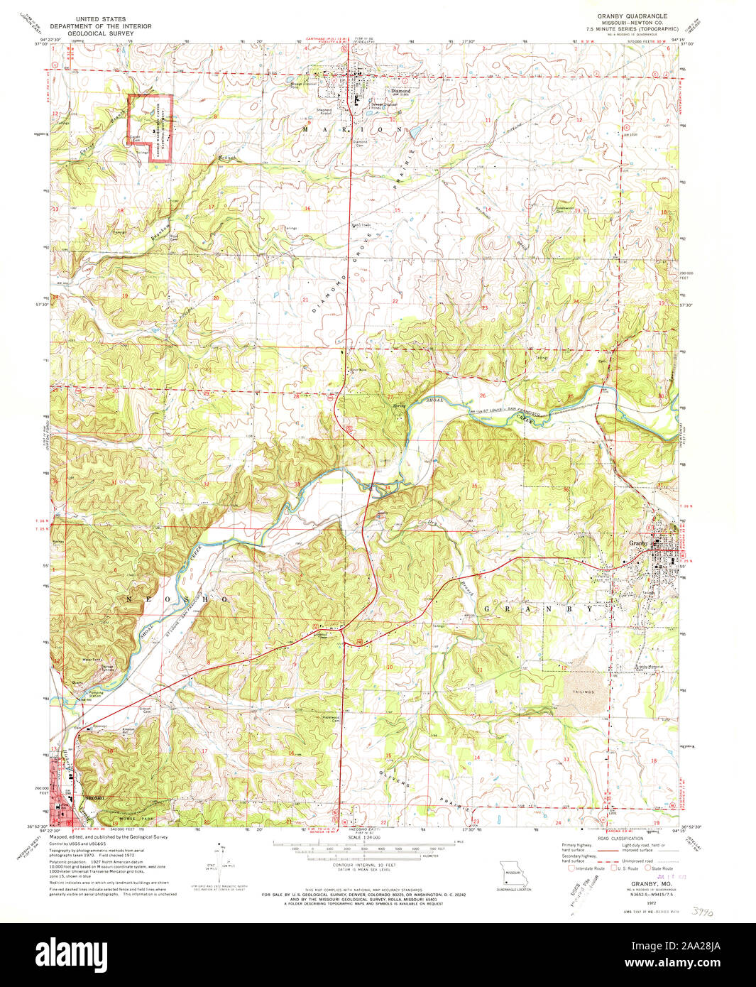 Map of granby missouri hires stock photography and images Alamy
