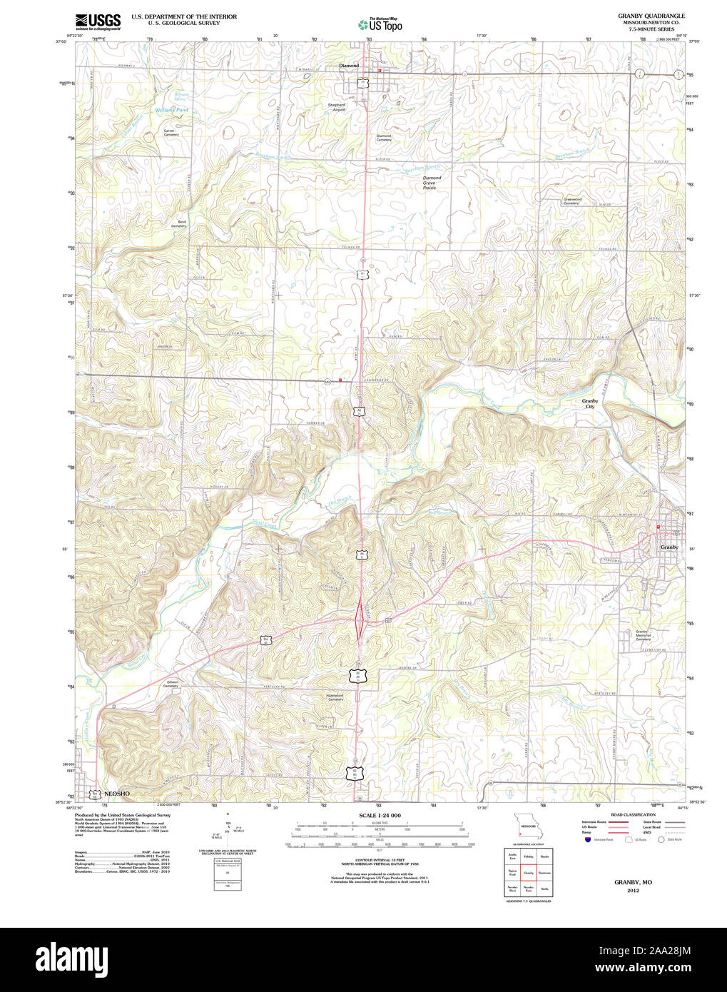 Granby missouri map hires stock photography and images Alamy