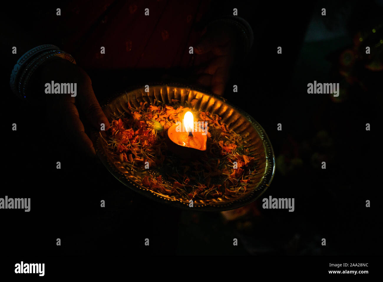 AAARTI KI THALI ( DIWALI ) Stock Photo