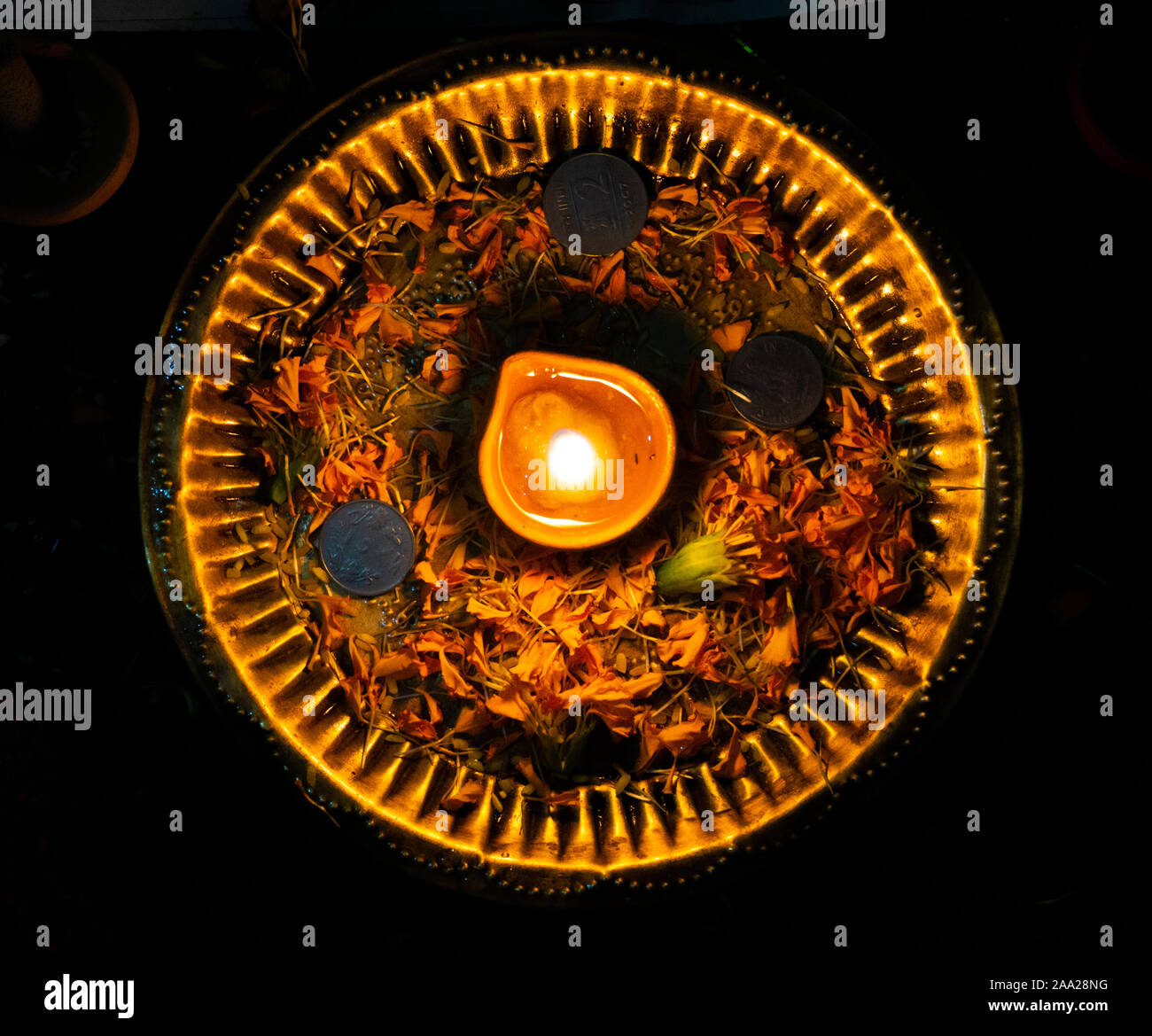 AAARTI KI THALI ( DIWALI ) Stock Photo