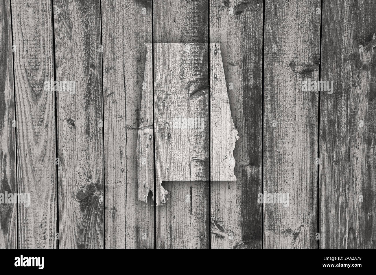 Map of Alabama on weathered wood Stock Photo - Alamy