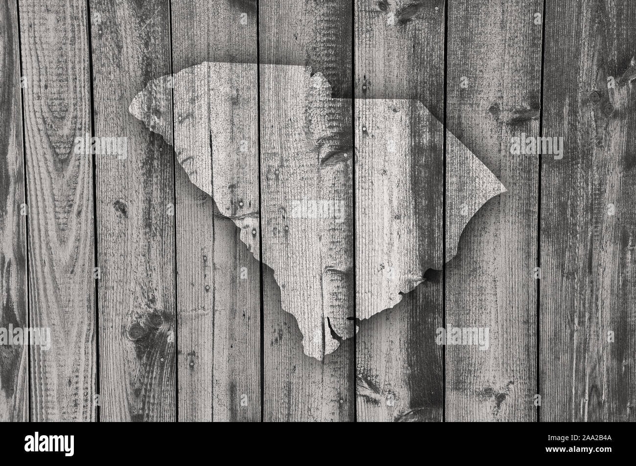 Map of South Carolina on weathered wood Stock Photo - Alamy