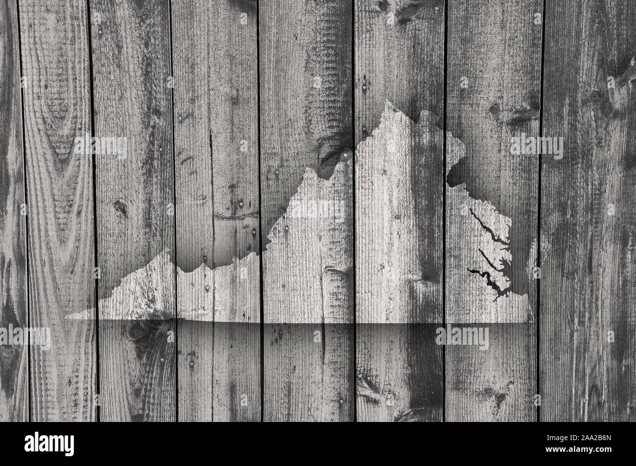 Map of Virginia on weathered wood Stock Photo - Alamy