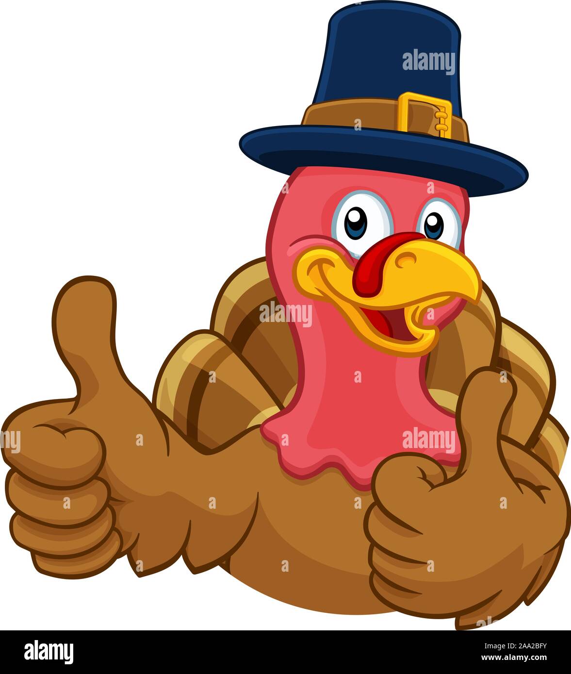 Turkey Pilgrim Hat Thanksgiving Cartoon Character Stock Vector Image ...