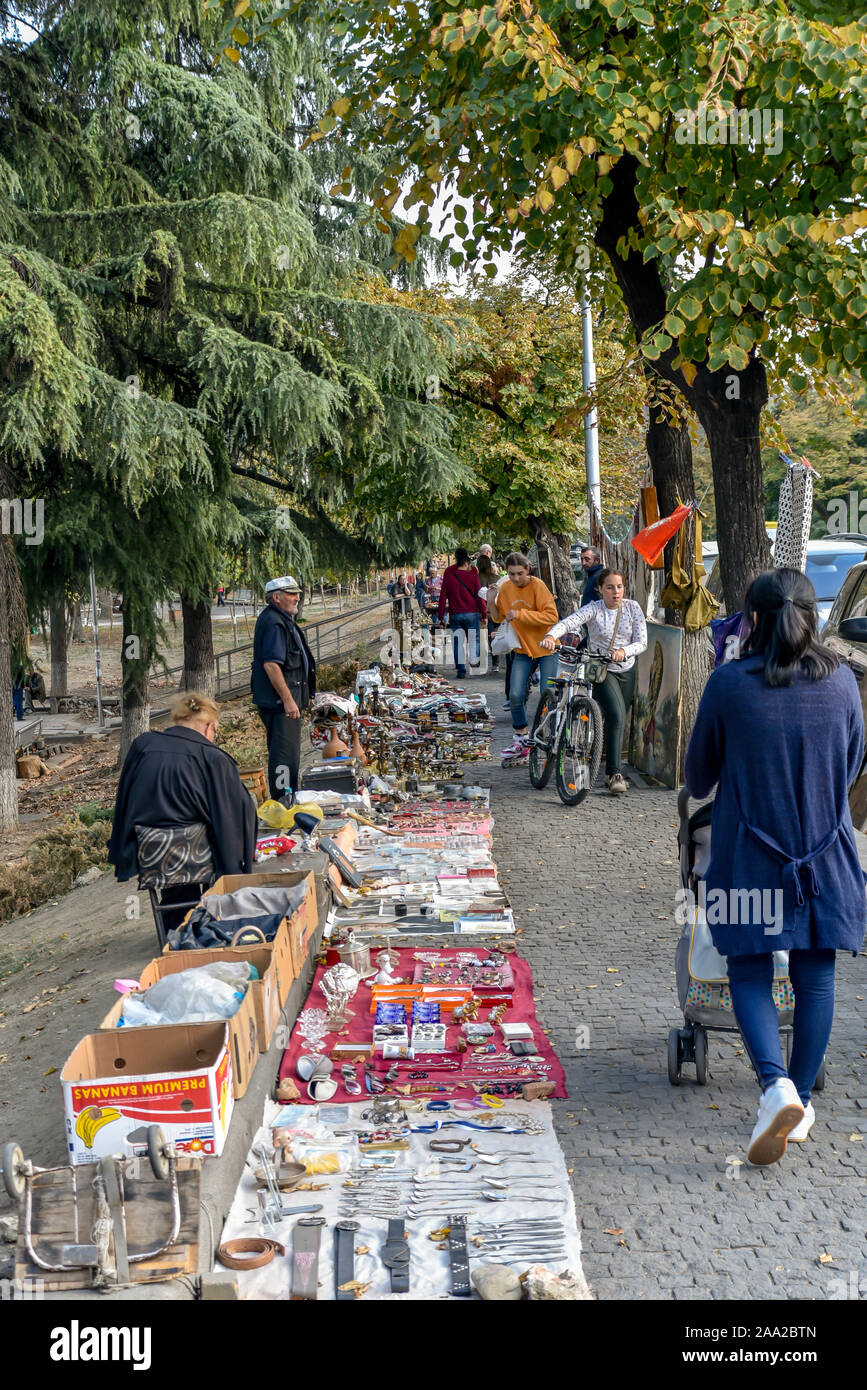 Tbilisi, Republic of Tbilisi Flea Market or Dry Bridge Bazaar, October 21, 2019, There