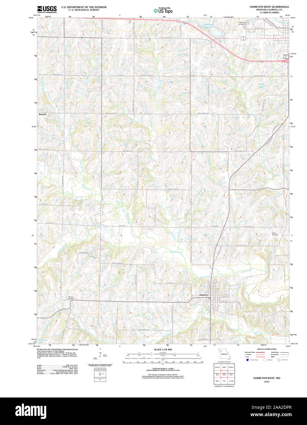 Map of hamilton missouri hi-res stock photography and images - Alamy