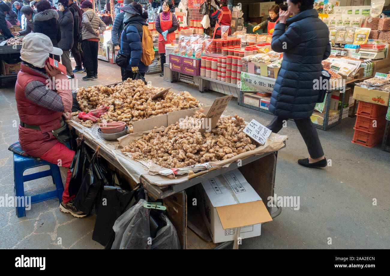 Seoul, South Korea . November 2019 Gyeongdong Kyungdong Market, the