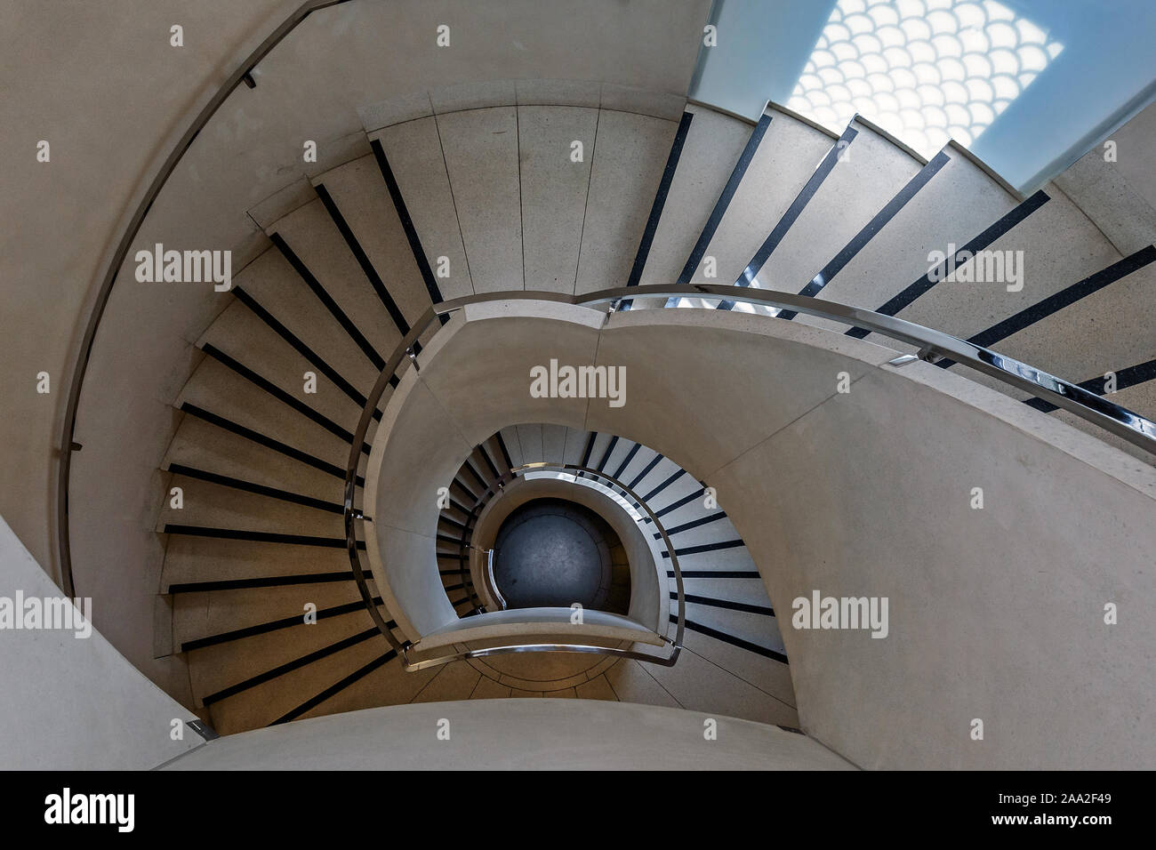 An elegant spiral staircase at Tate Britain, Millbank, London, UK Stock Photo
