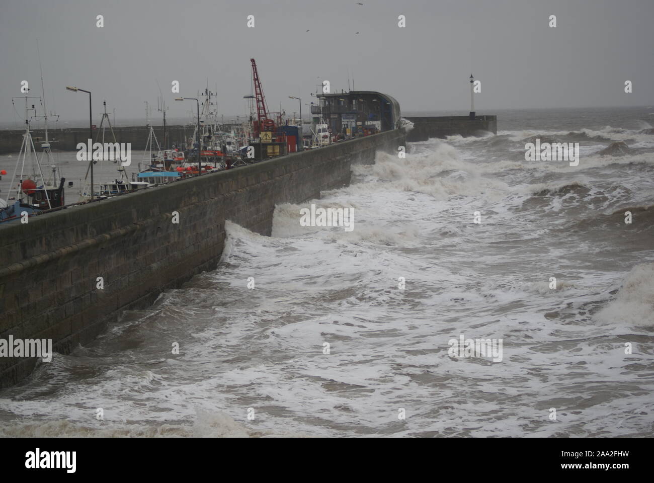 rough seas, Bridlington coastline Stock Photo