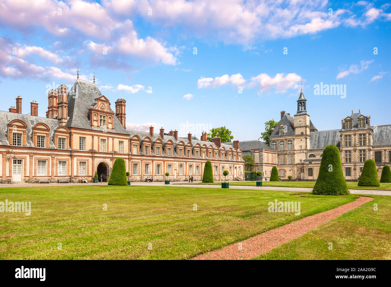 Palace of Fontainebleau near Paris in France Stock Photo