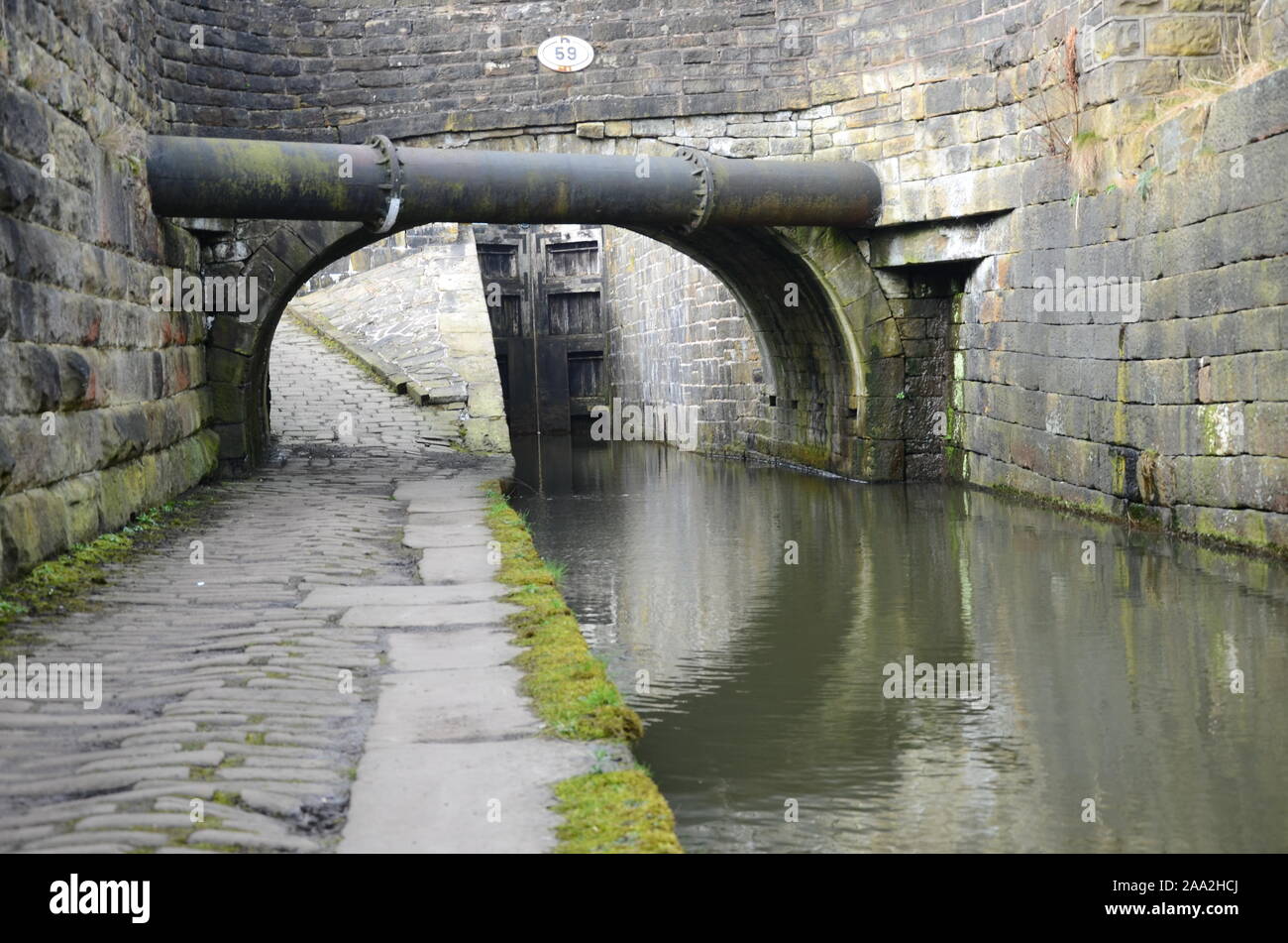 canal towpath, canal bank Stock Photo