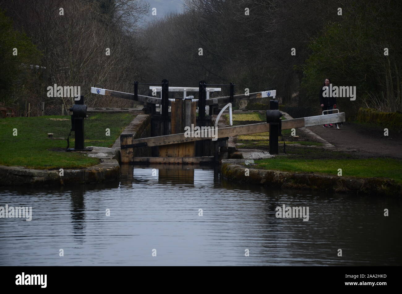mechanical system, canal lock gates Stock Photo Alamy