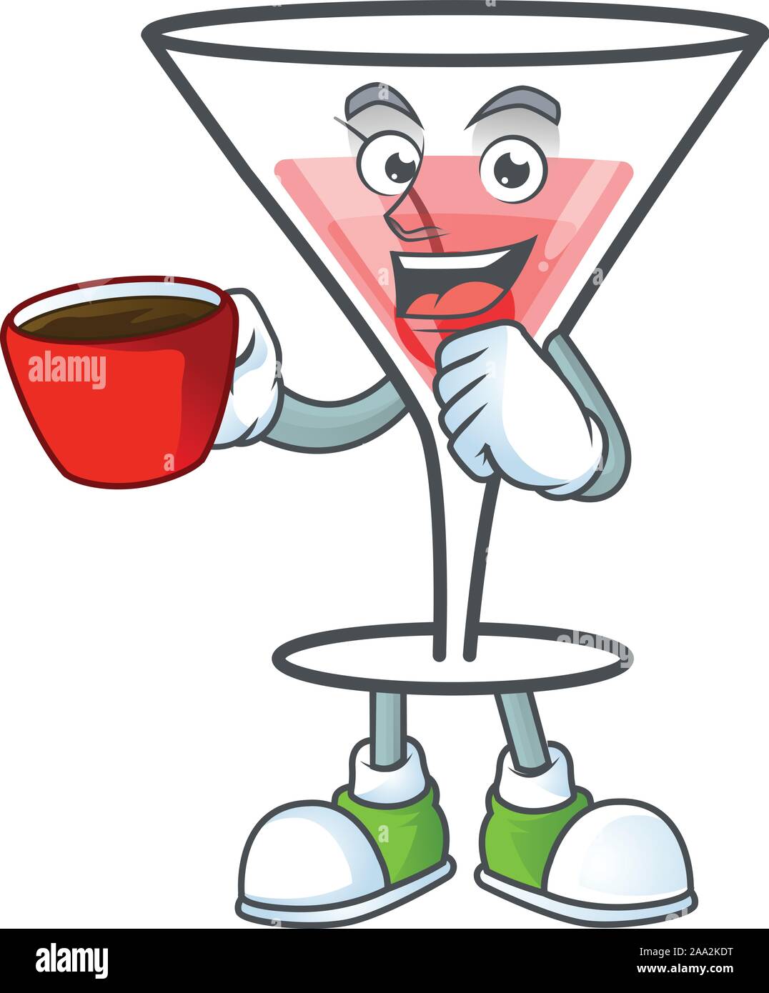 Character a drinking in cup in the cartoon cocktail Stock Vector Image