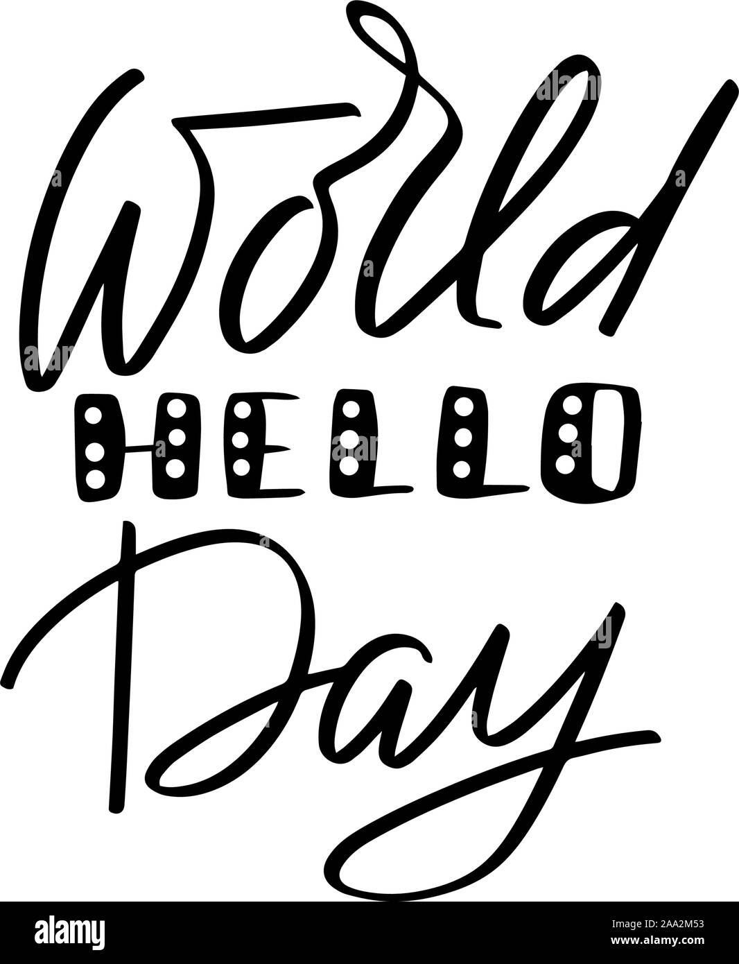 Vector calligraphy illustration isolated on white background Stock Vector