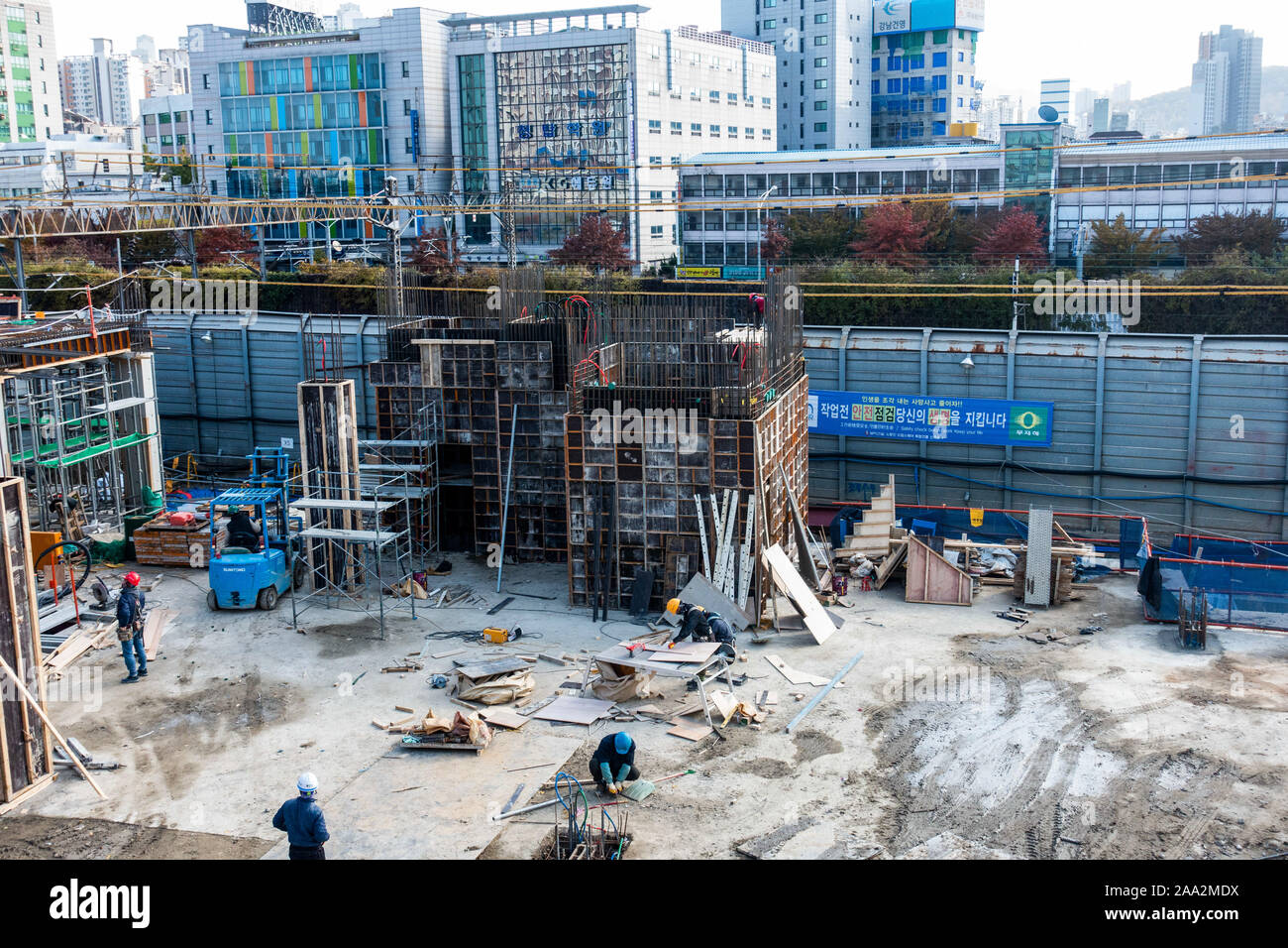 South korea construction workers hires stock photography and images