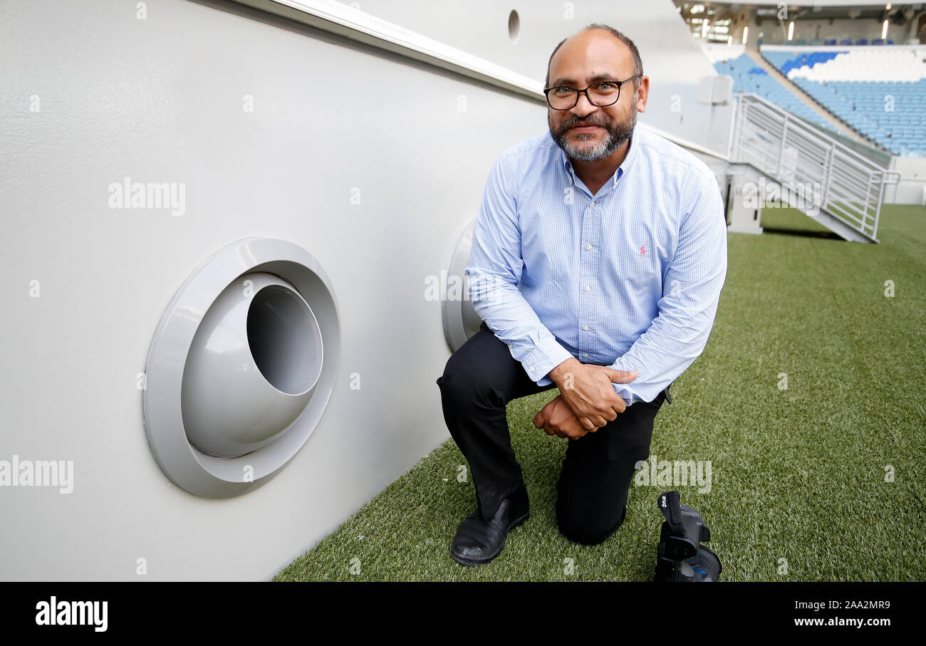 Dr Saud Abdul Ghani, the engineer that designed the pitch level air  conditioning to be used at the Al Janoub Stadium, Doha, Qatar. The stadium  is to be used as a venue