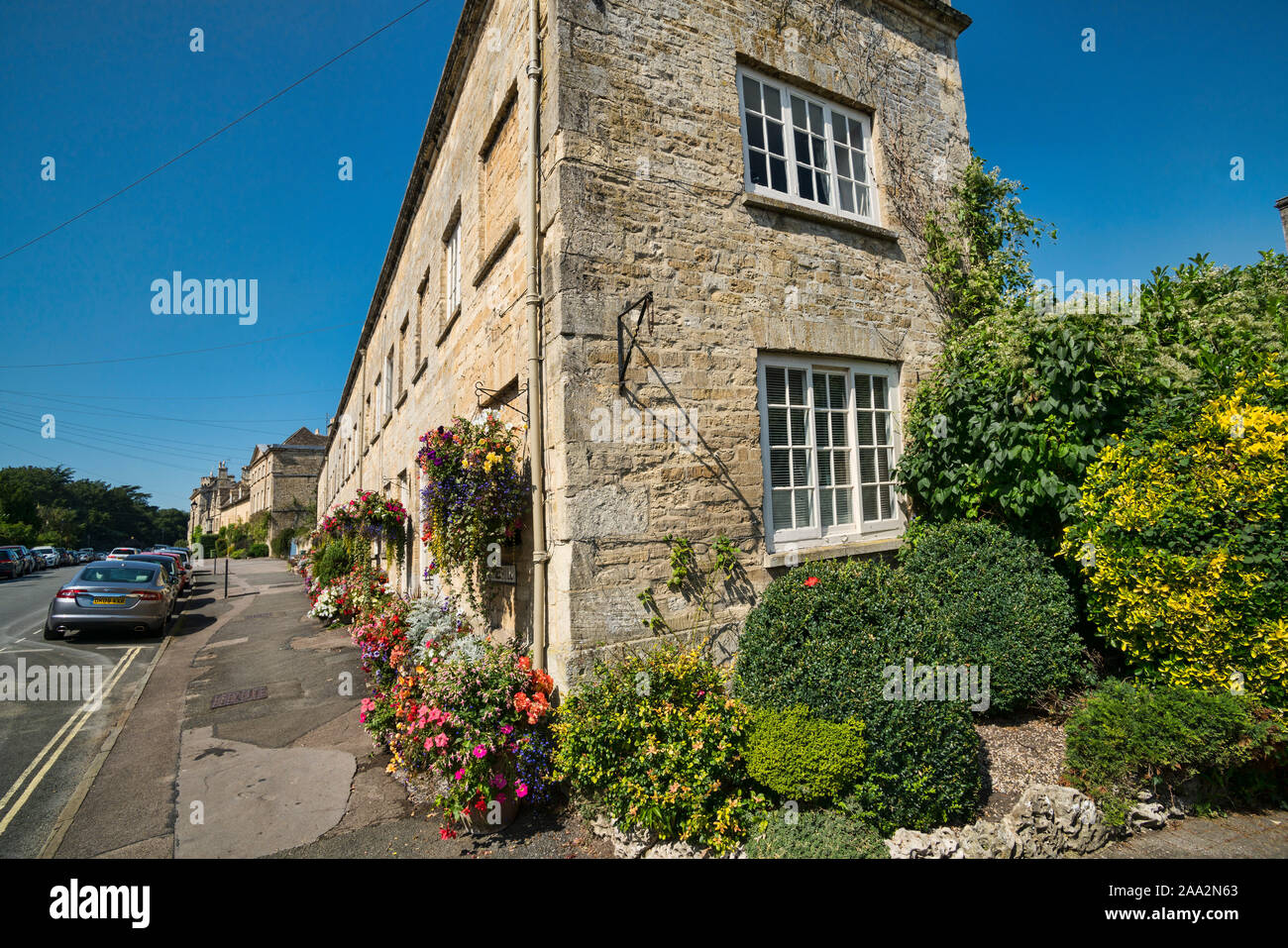 Cirencester; Cecily Hill flower display, Cotswolds, Gloucestershire; UK; England Stock Photo