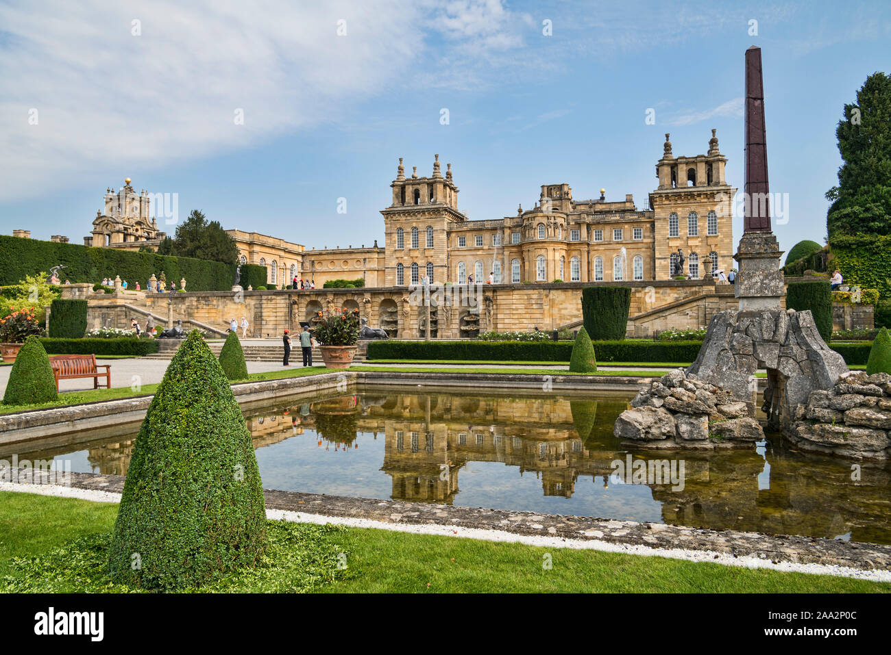Blenheim Palace, water terraces, garden, Brithplace of Sir Winston Churchill, Woodstock, Oxfordshire, England,  UK Stock Photo