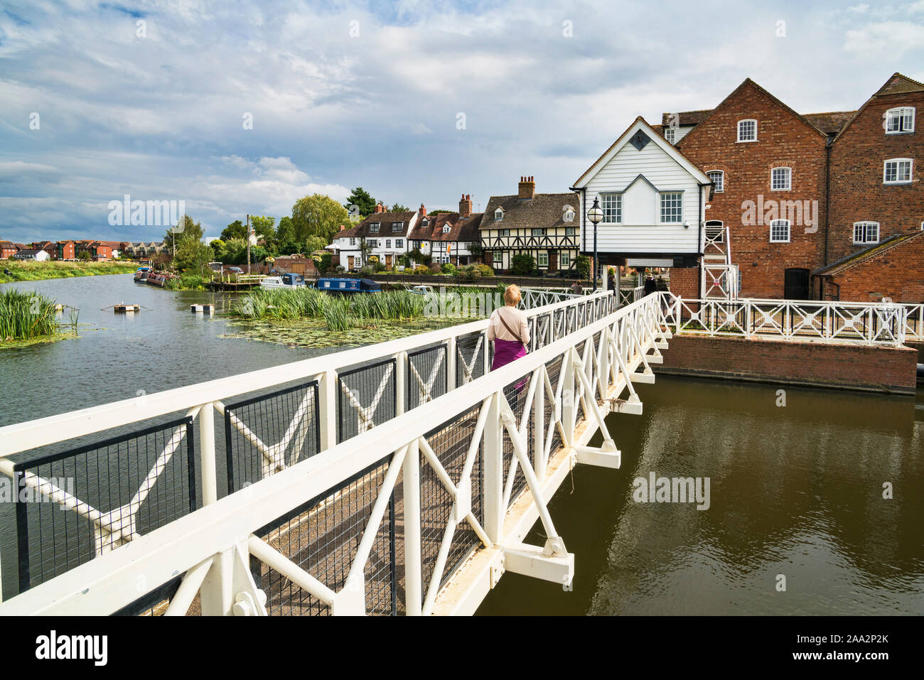 Tewkesbury,   Mill pond, River, Avon,  Gloucestershire; UK; England Stock Photo