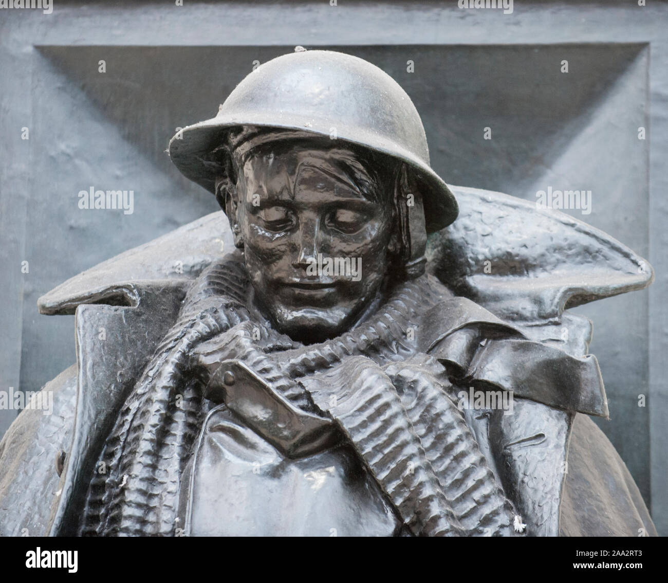 Statue of the 'Unknown Soldier' on platform 1 at Paddington Station in London. Various