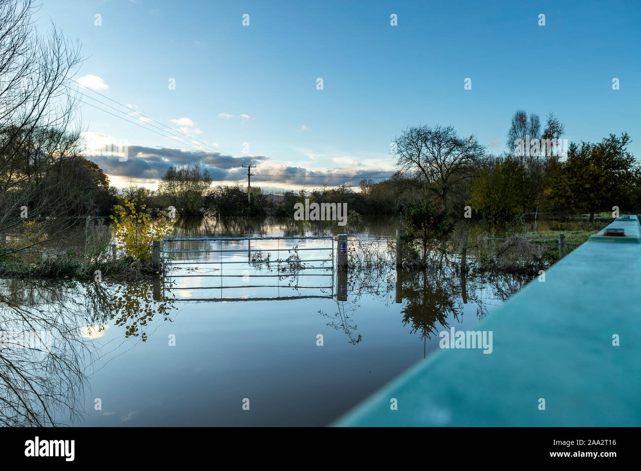 Flood defence gate at Ripple nature reserve protects nearby houses from ...