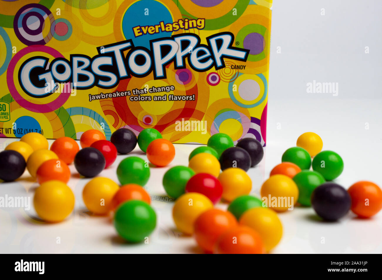 Gobstopper sweets still life product shot. Stock Photo