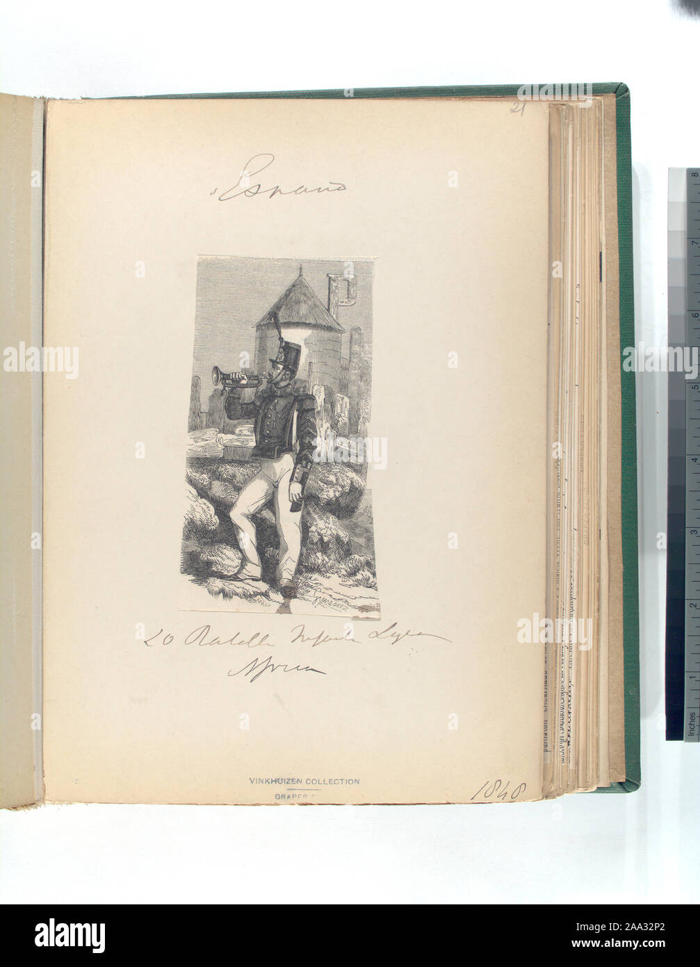 Draper Fund; 20 Batallon [de] Infanteria Ligera . [Trompeta ?]  1848 Stock Photo