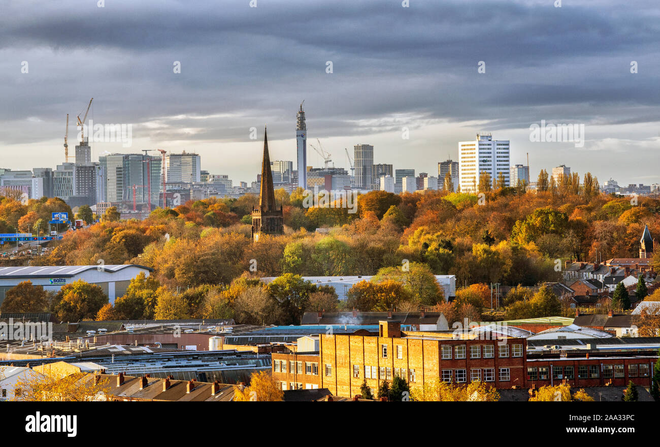 Birmingham City Skyline On An Autumn Day Birmingham West Midlands 
