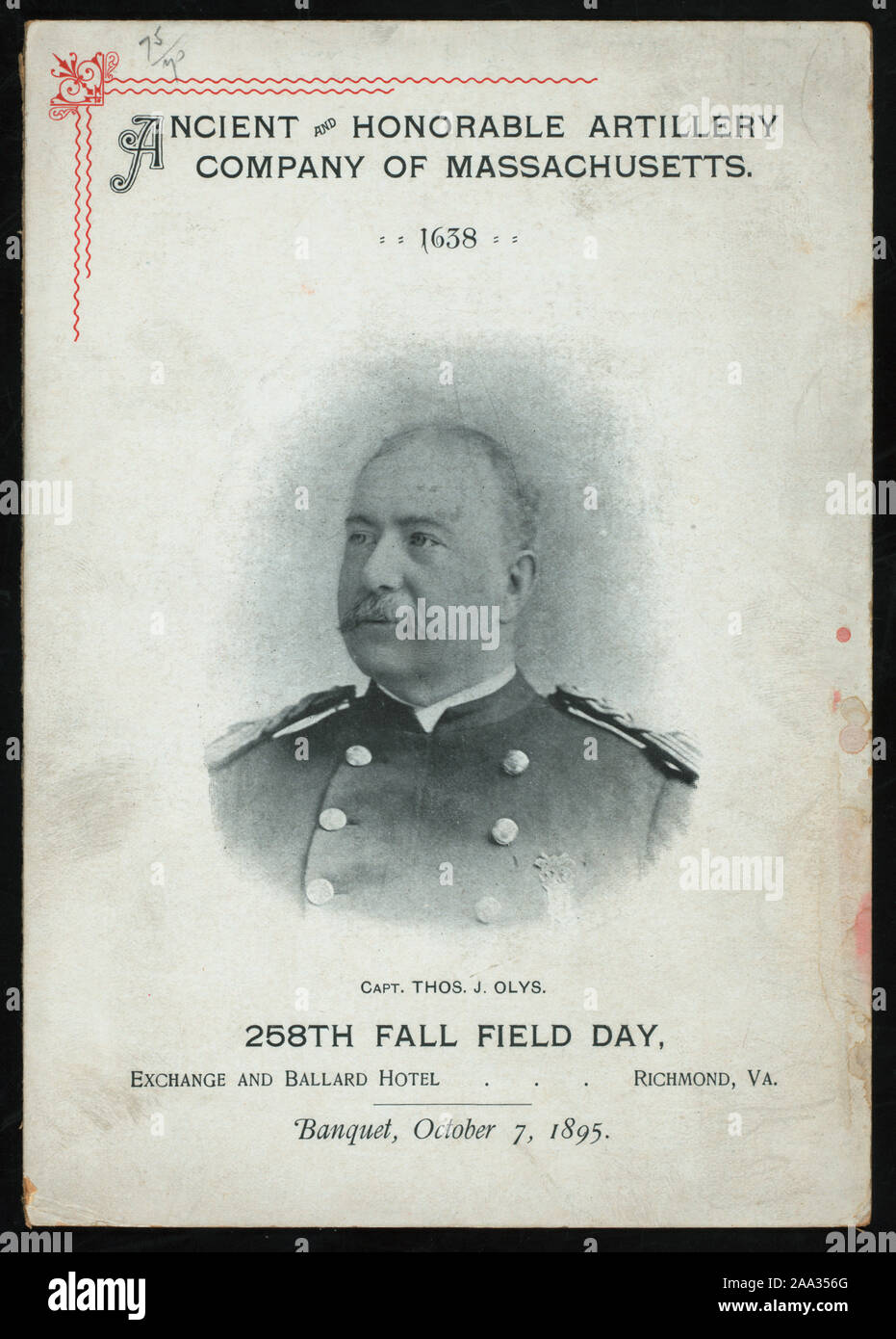 WINES; DRAWING OF CAPT. THOS. J. OLYS; 258TH FALL FIELD DAY [held by