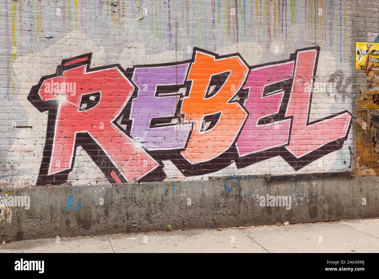 Rebel Graffiti, Chelsea, New York, United States of America. Stock Photo