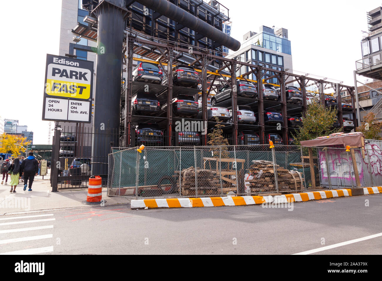 Park Fast car lot, Automated car park Chelsea, New York City, United States of America Stock