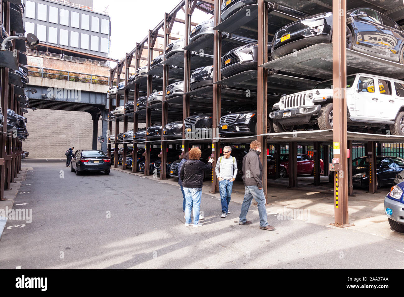 Park Fast car lot, Automated car park Chelsea, New York City, United States of America Stock