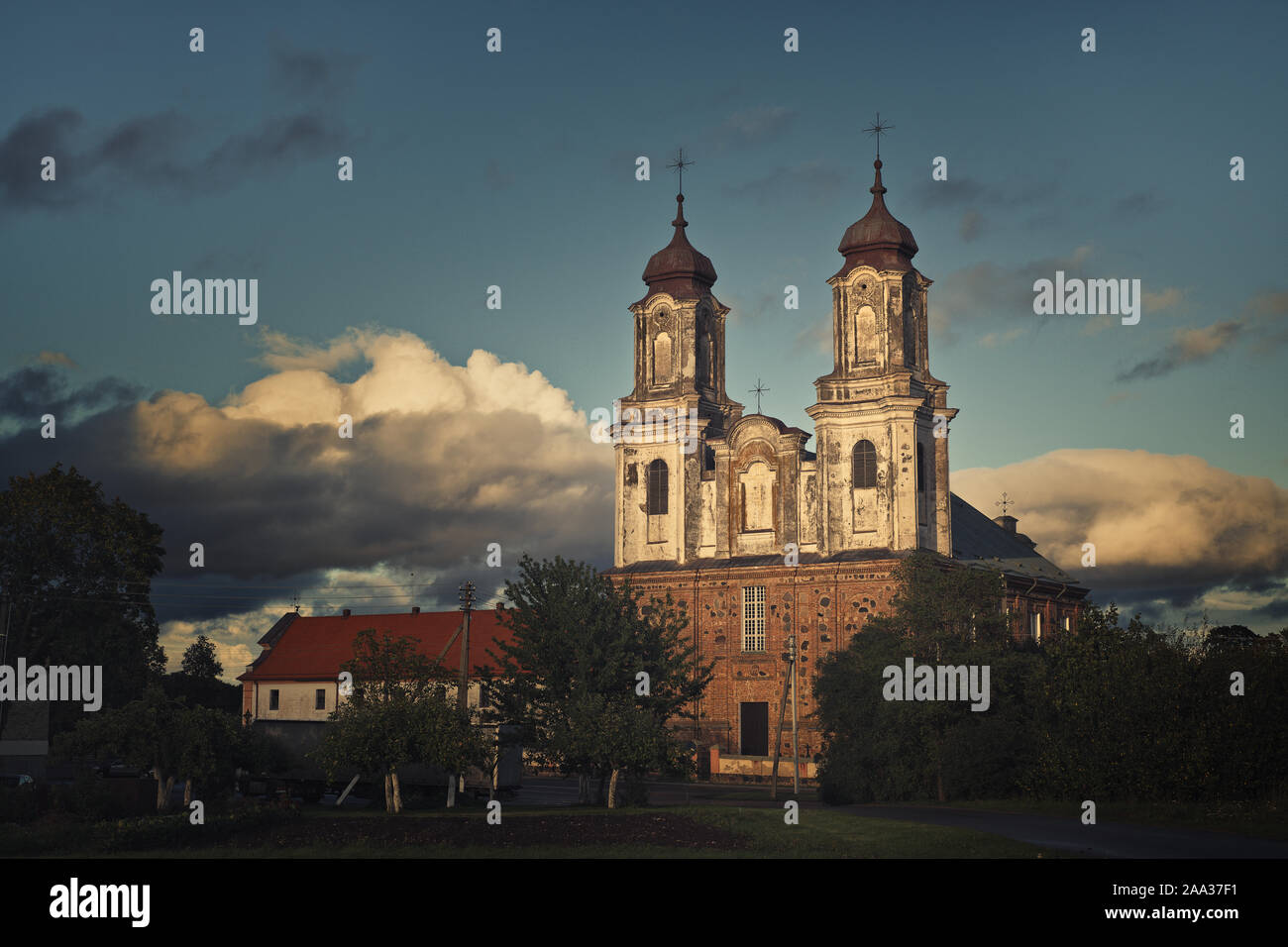 Dotnuva church and Monastery of the Lord Revelation for St Mary the Virgin, Dotnuva, Lithuania Stock Photo