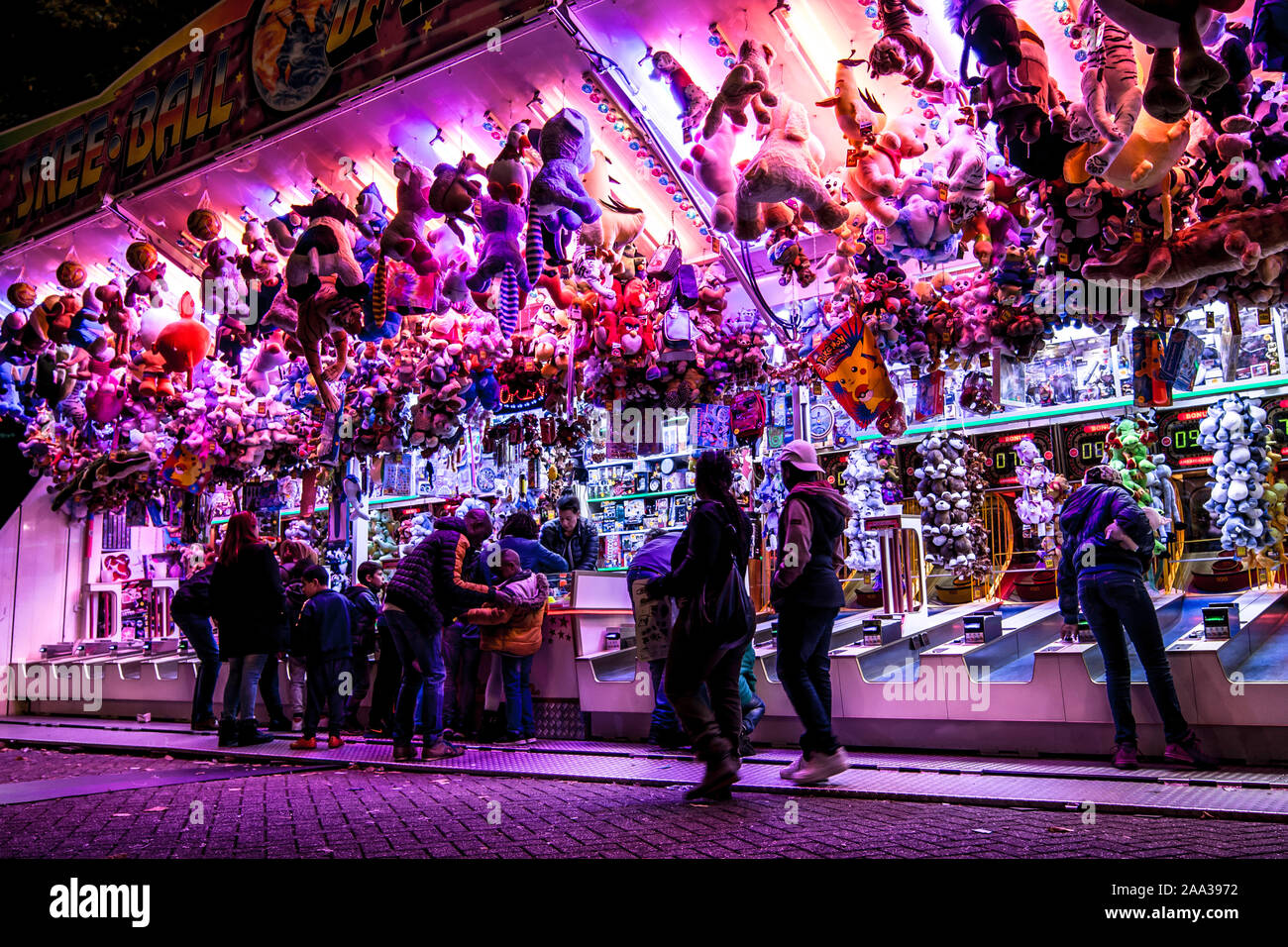 Kermis Amsterdam north. bumper cars, fun fair, Carousel, Evening shot. Amsterdam noord the netherlands. 16 oktober 2016 Stock Photo