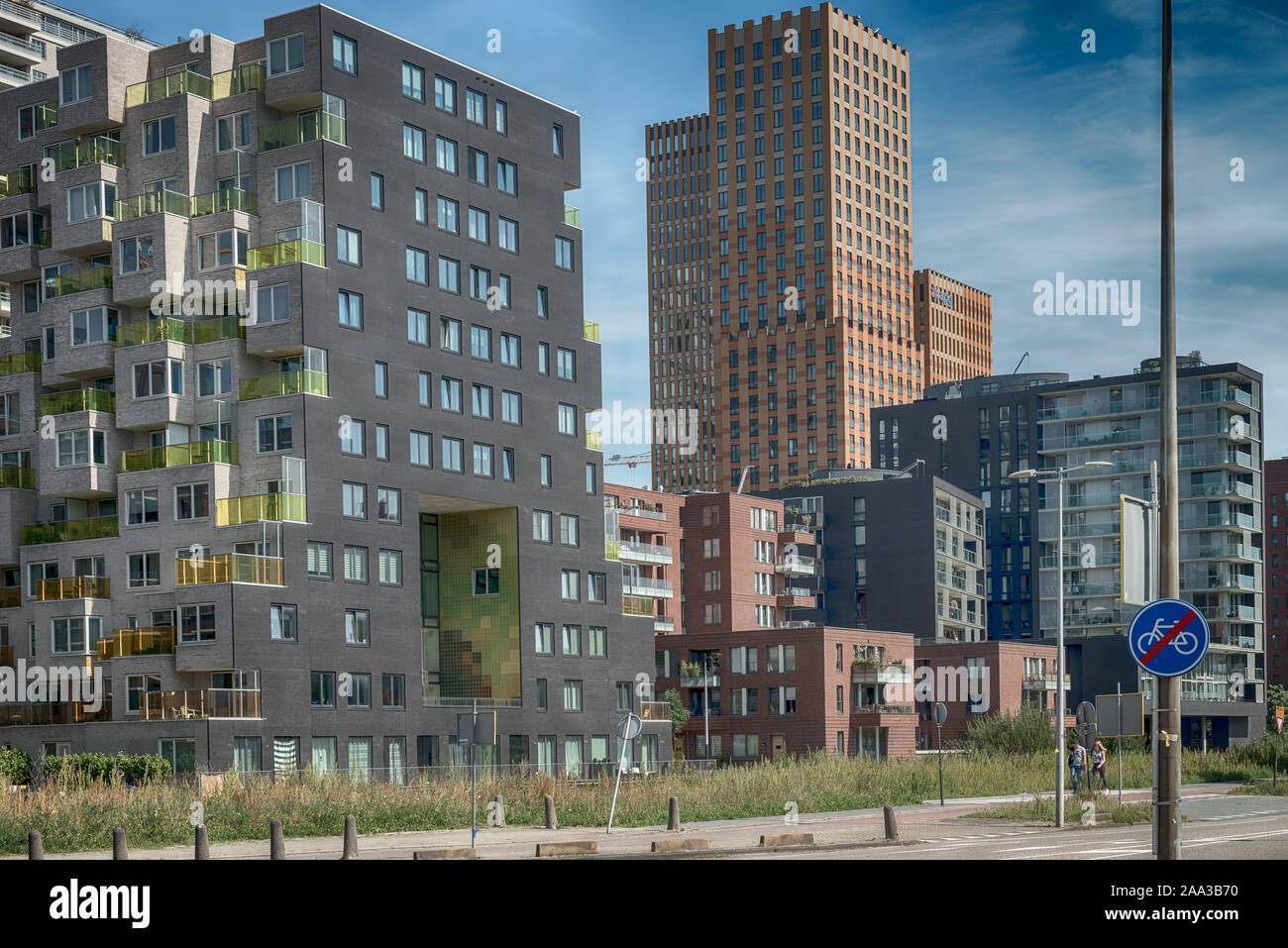 Amsterdam, De Boelelaan, The Netherlands, 08/23/2019, Modern apartments at the zuidas in Amsterdam, luxury apartments, living, houses Stock Photo
